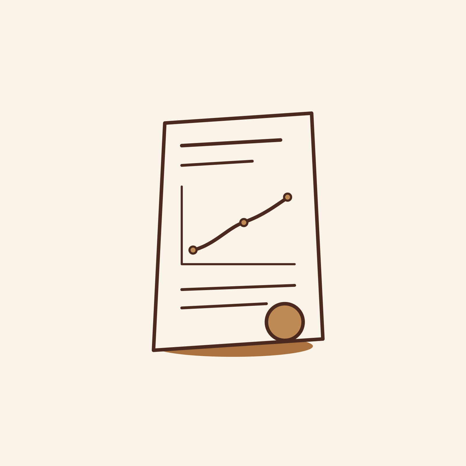 Ilustración del informe de la lectura de partida, con la curva de umbral y el sello